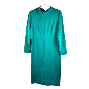VTG DOMANI‎ Knits Teal Green Mock Neck Long Sleeve Sweater Dress
60's